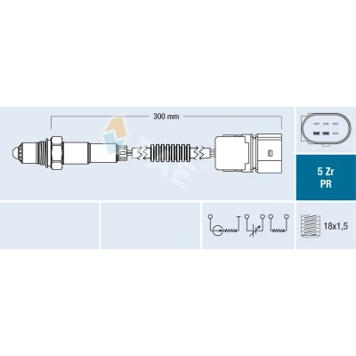 Bilde av FAE 75048 Lambdasonde svart AUDI: A2