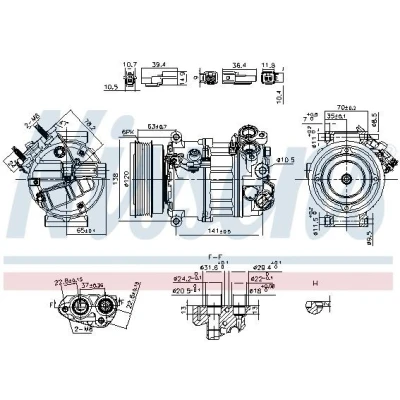 Bilde av NISSENS 890593 Kompressor PXC16 12 PAG 46 YF R 1234yf VOLVO: XC70 II Stasjonsvogn, V70 3, V60 I