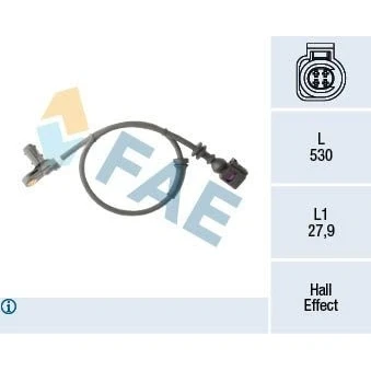 Bilde av FAE 78295 ABS Sensor med kabel Hall prinsipp 2 530 VOLKSWAGEN: Sharan I, SEAT: Alhambra I