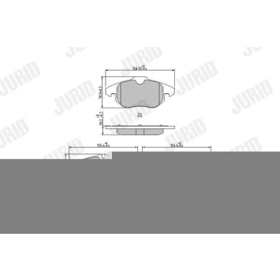 Bilde av JURID 573089J Bremseklosser klargjort for slitasjeindikator med kolbleklips uten tilbehør OPEL: Zafira B, Astra H GTC, Hatchback