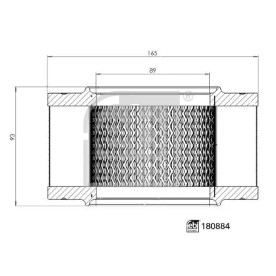 Bilde av FEBI BILSTEIN 180884 Luftfilter 93 165 Filterinnsats