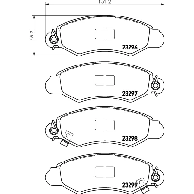 Bilde av HELLA 8DB 355 017 011 Bremseklosser med akustisk slitasjevarsel SUBARU: JUSTY 3