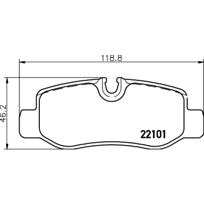 Bilde av HELLA 8DB 355 021 761 Bremseklosser klargjort for slitasjeindikator MERCEDES BENZ: Vito Tourer, Van, V Klasse