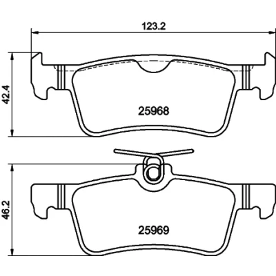 Bilde av HELLA 8DB 355 021 701 Bremseklosser ikke klargjort for slitasjeindikator PEUGEOT: 308 SW 2, II Hatchback, Varebil / Stasjonsvogn