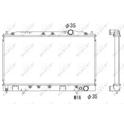 Bilde av NRF 53521 Radiator Aluminium 688 350 26 Kjøleribber loddet