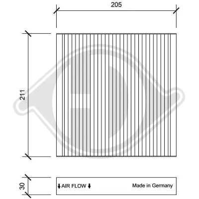Bilde av DIEDERICHS DCI0198 Kupéfilter pollenfilter 205 211 30 Climate HONDA: Jazz 3