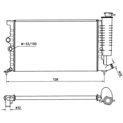 Bilde av NRF 58018 Radiator Aluminium Kjøleribber loddet PEUGEOT: 406 Sedan