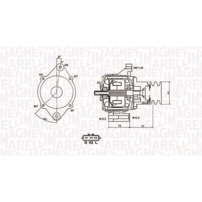 Bilde av MAGNETI MARELLI 063731367010 Dynamo 12V 70A TOYOTA: Hiace 4 Kasten, Bus, HILUX 6 Pick up