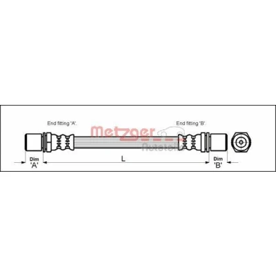 Bilde av METZGER 4112214 Bremseslange 318 F10 x 1