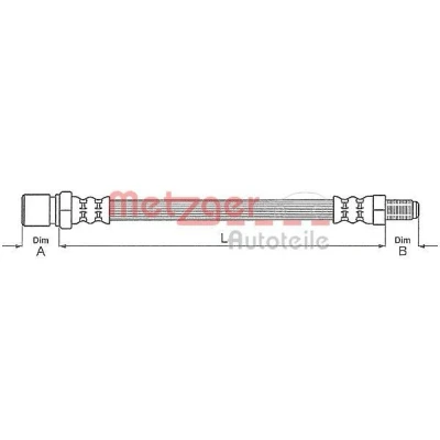 Bilde av METZGER 4111686 Bremseslange 212 M10 x 1 VOLKSWAGEN: Beetle