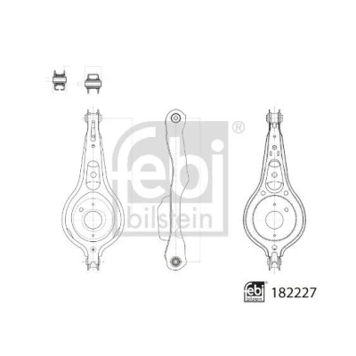 Bilde av FEBI BILSTEIN 182227 Bærebru med lager venstre bakaksel, høyre bakaksel Casterstag, gaffelbom (lastebil) stålplate FORD: FOCUS 3 Turnier