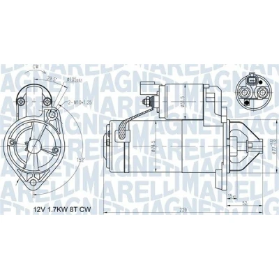 Bilde av MAGNETI MARELLI 063721365010 Starter 12 1,7 8 HYUNDAI: i30 I Stasjonsvogn, ix20, Matrix, KIA: cee‘d Hatchback