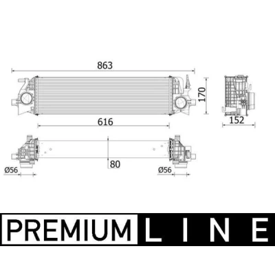 Bilde av MAHLE ORIGINAL CI 554 000P Ladeluftkjøler