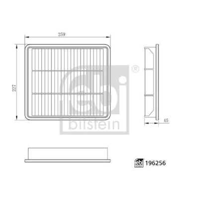 Bilde av FEBI BILSTEIN 196256 Luftfilter 45mm 227mm 259mm Filterinnsats