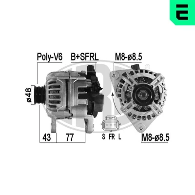 Bilde av ERA 209574A Dynamo 14V 75A FORD: Focus Mk1 Hatchback