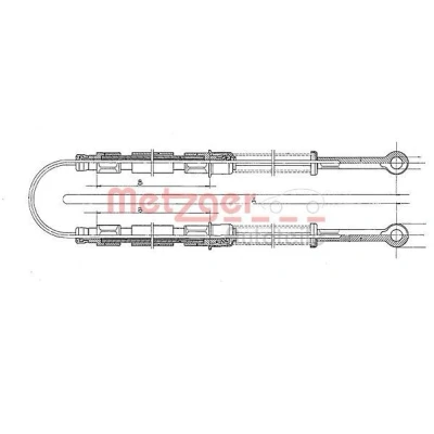 Bilde av METZGER 12.102E Bremsekabel bak 2668, 1012/1012 Trommelbrems COFLE FIAT: Panda I Hatchback