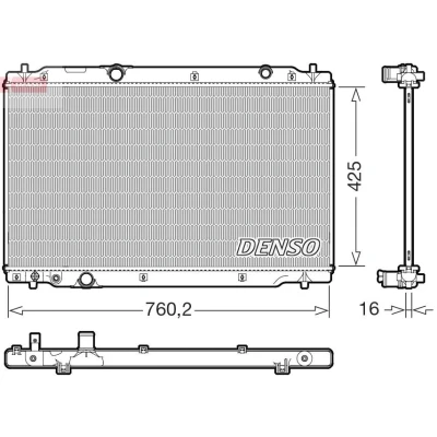 Bilde av DENSO DRM40107 Radiator 760mm 425mm 16mm