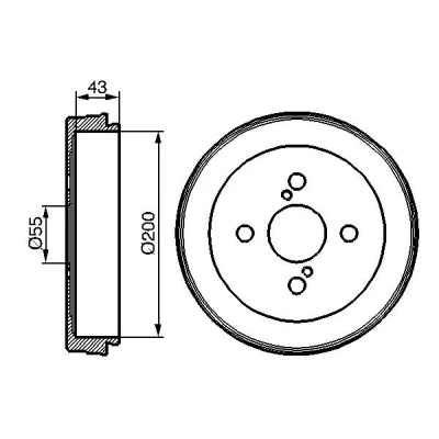Bilde av BOSCH 0 986 477 138 Bremsetrommel 233 bakaksel TOYOTA: Yaris I Hatchback, Verso