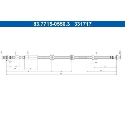 Bilde av ATE 83.7715 0550.3 Bremseslange 548mm M10x1mm