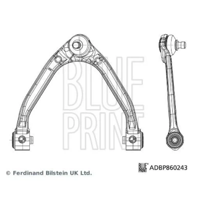 Bilde av BLUE PRINT ADBP860243 Bærebru med gummilagre støtte / styreledd øvre, framaksel høyre Casterstag stålplate 16mm