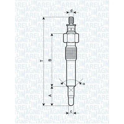 Bilde av MAGNETI MARELLI 062583202304 Glødeplugg 11V 10A M10X1,25 OPEL: Astra F CC