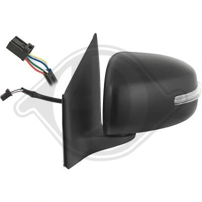 Bilde av Sidespeil Diederichs 5830025 venstre svart narvet komplett speil, konveks, for elektrisk speiljustering MITSUBISHI: Mirage / Space Star Hatchback