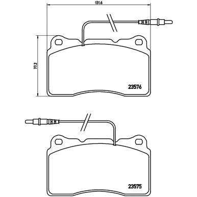 Bilde av BREMBO P 23 082 Bremseklosser inkl. slitasjevarselkontakt uten tilbehør PEUGEOT: 3008 I, 807, 607 Sedan, CITROËN: C8
