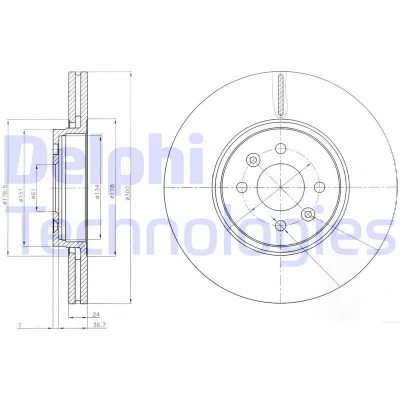 Bilde av DELPHI BG3929 Bremseskiver 300 24 4 ventilert oljet ubehandlet uten hjullager, ABS sensorring RENAULT: MEGANE 2 Kombi, SCENIC 2,