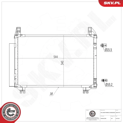 Bilde av Kondensator, klimaanlegg Esen skv 86SKV477 toyota yaris, yaris / vios sedan OE 8846052110