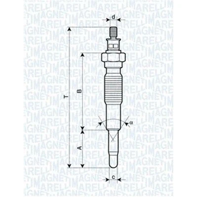 Bilde av MAGNETI MARELLI 062900077304 Glødeplugg 11V 10A M10X1,25