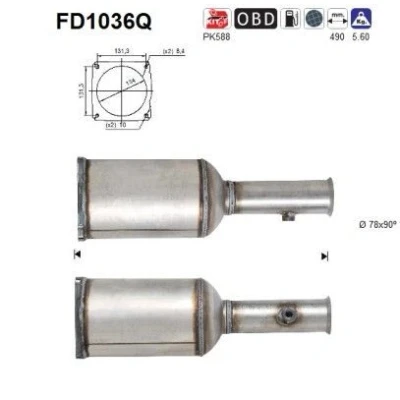 Bilde av AS FD1036Q Partikkelfilter Silisiumcarbid