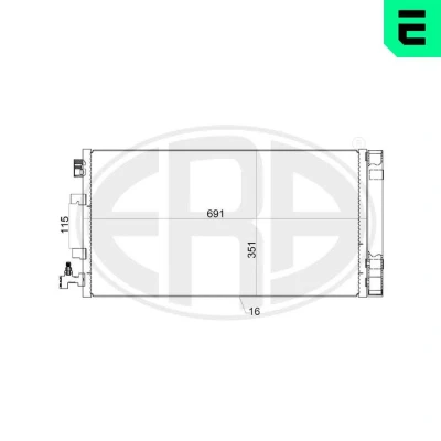 Bilde av ERA 667155 Kondensator med tørker RENAULT: MEGANE 3 Grandtour, SCENIC 3,