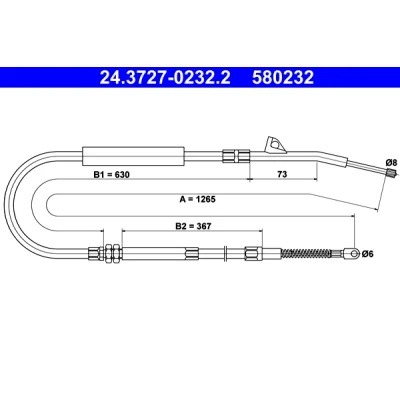Bilde av ATE 24.3727 0232.2 Bremsekabel 1265 BMW: 7