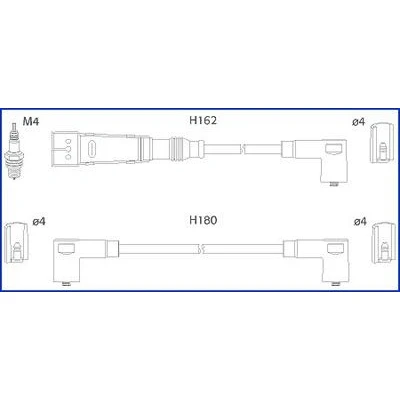 Bilde av HITACHI 134715 Pluggledninger AUDI: Coupe B3, 80 B4 Sedan, 100 C4 Sedan