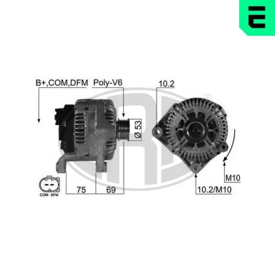 Bilde av ERA 210495 Dynamo 14V 170A BMW: 5 Touring, Sedan, 7