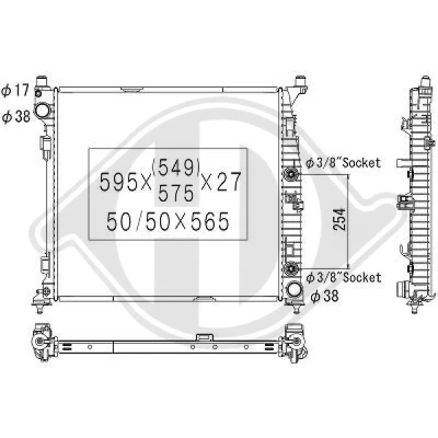 Bilde av DIEDERICHS DCM3849 Radiator Aluminium 595 575 27 Climate