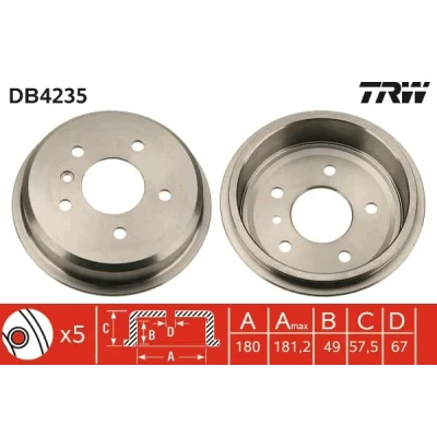 Bilde av TRW DB4235 Bremsetrommel