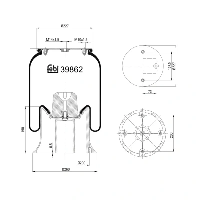 Bilde av FEBI BILSTEIN 39862 Fjærbelg, luftfjæring SCANIA: 3 series