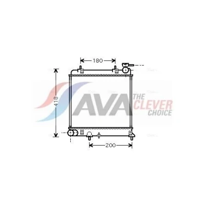 Bilde av AVA COOLING SYSTEMS HYA2085 Radiator Aluminium 335mm 298mm 16mm uten pakning ekspansjonstank Kjøleribber loddet
