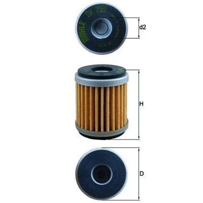 Bilde av MAHLE ORIGINAL OX 799 Oljefilter Filterinnsats