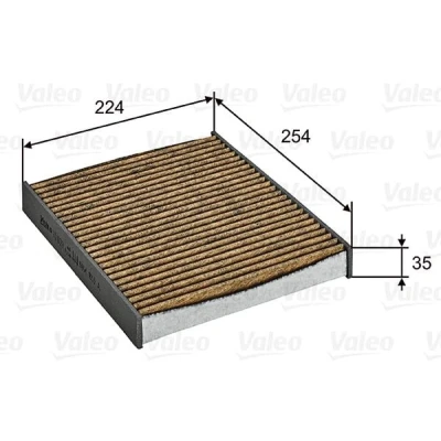 Bilde av VALEO 701029 Kupéfilter aktivkullfilter med polyfenol, soppdrepende virning, antiallergisk virkning 224 254 35 CLIMFILTER SUPREME
