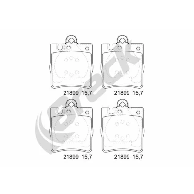 Bilde av BRECK 21899 00 702 20 Bremseklosser klargjort for slitasjeindikator MERCEDES BENZ: C Klasse T modell, Sedan, E Sedan