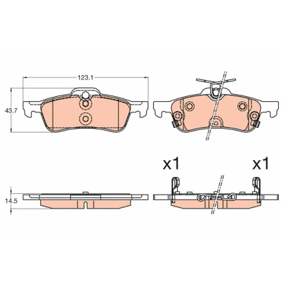 Bilde av TRW GDB3588 Bremseklosser med akustisk slitasjevarsel HONDA: CIVIC 9, 9 Tourer, 8
