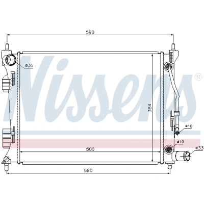 Bilde av NISSENS 67553 Radiator Aluminium 500 384 14 Kjøleribber loddet