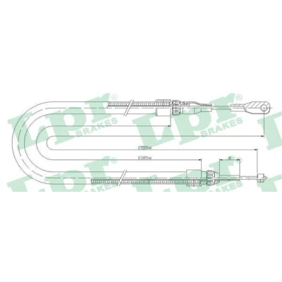 Bilde av LPR C0399B Bremsekabel 2570/2370 Trommelbrems, Skivebrems