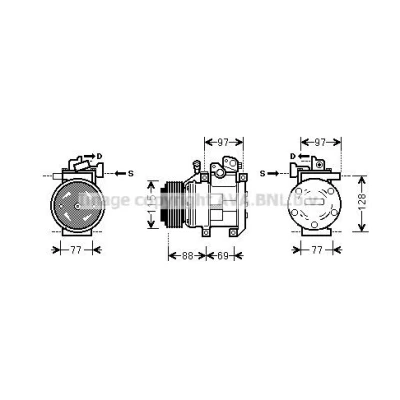Bilde av PRASCO JEAK047 Kompressor SD7H15 R 134a
