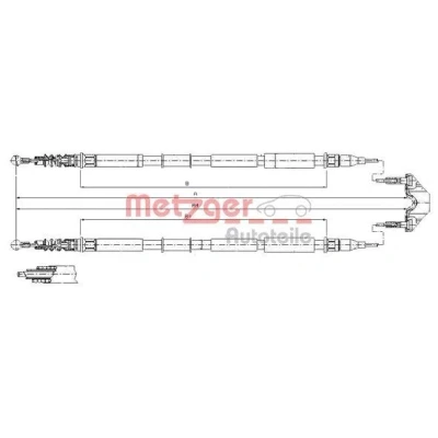 Bilde av METZGER 11.5867 Bremsekabel bak 1749/1551+1774/1577 Skivebrems COFLE OPEL: Zafira B