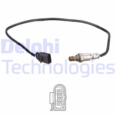 Bilde av DELPHI ES21161 12B1 Lambdasonde planarsonde, oppvarmet VOLKSWAGEN: Golf 7, Passat B8 Variant, 7 SKODA: Octavia 3 Combi