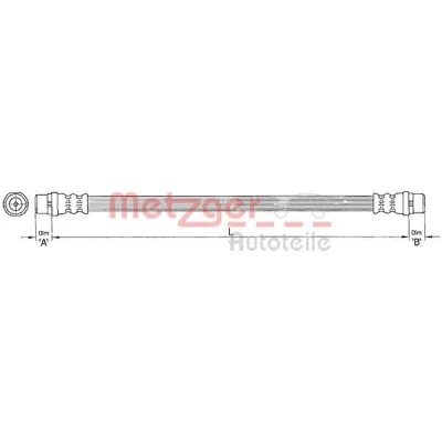Bilde av METZGER 4110364 Bremseslange 255 VOLKSWAGEN: Transporter 5, 5 Bus, Multivan (7HM