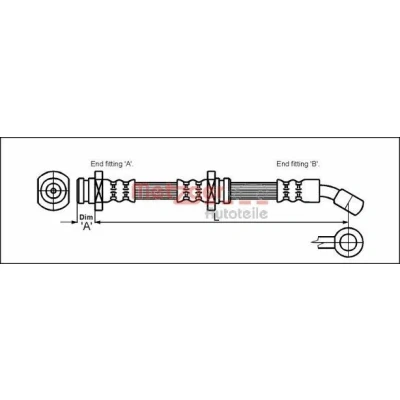 Bilde av METZGER 4110088 Bremseslange 433 M10 x 1